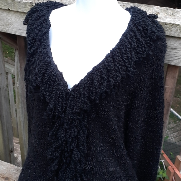 Black Wool knit polyester mix  Size L - Picture 6 of 7